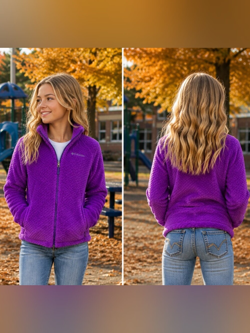 Columbia Kids Purple Teddy Fleece Jacket